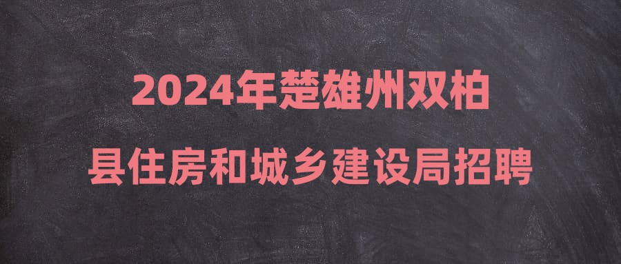 楚雄市住房和城乡建设局招聘启事概览